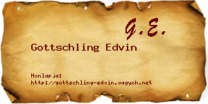 Gottschling Edvin névjegykártya